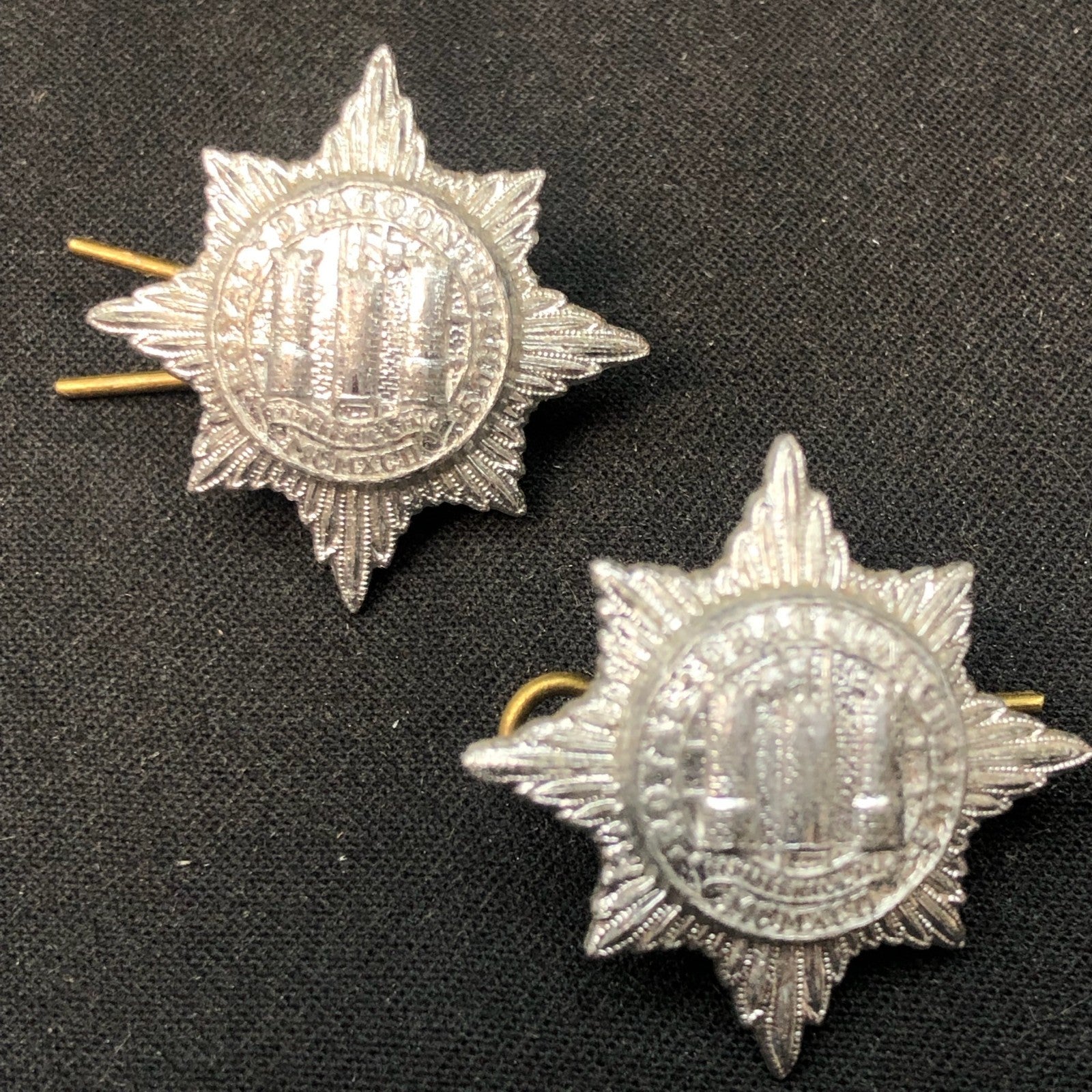 Original British Collar Badge Pair - Royal Dragoon Guards - The Militaria Shop