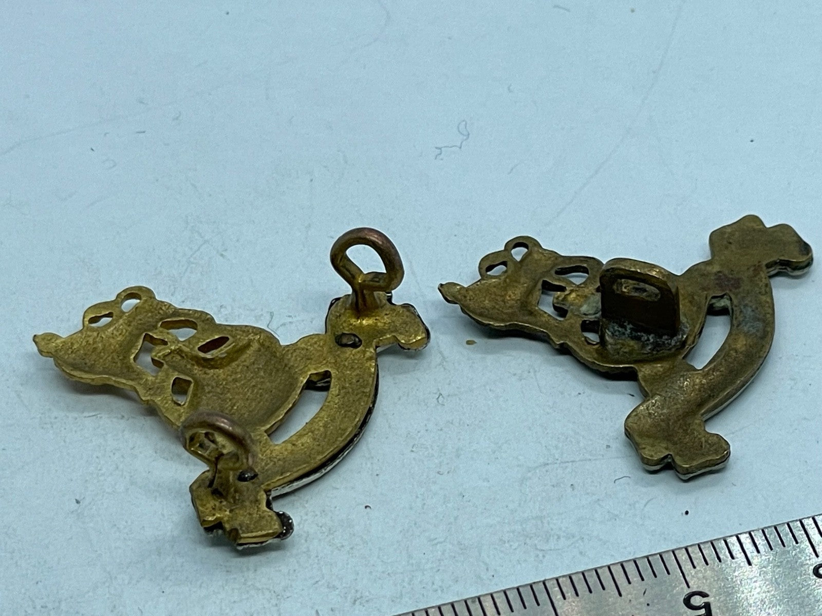 Original British Army Kings Crown Pair of Royal Army Pay Corps Collar Badges - The Militaria Shop