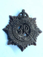 Load image into Gallery viewer, Original WW2 British Army GVI Royal Army Service Corps Plastic Economy Cap Badge - The Militaria Shop