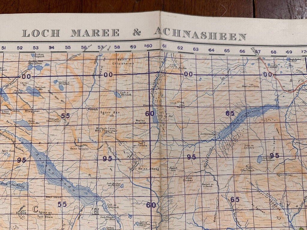Original WW2 British Army GSGS Map of Scotland - Loch Maree & Achnasheen - The Militaria Shop