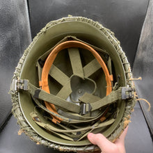 Load image into Gallery viewer, Genuine Dutch Army M53 Euroclone of US M1 Camouflaged Helmet & Liner Set - The Militaria Shop