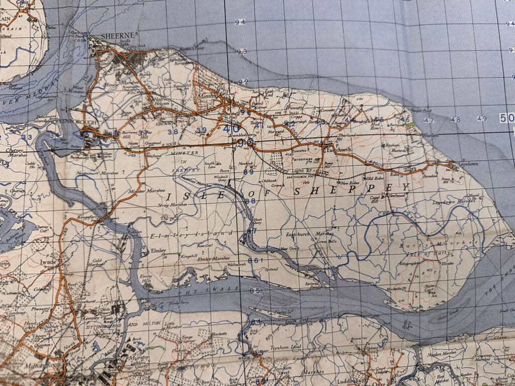 Original WW2 British Army GSGS OS Map England - Chatham & Maidstone - The Militaria Shop