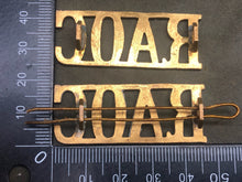 Load image into Gallery viewer, Original WW2 British Army Royal Army Ordnance Corps RAOC Shoulder Title Set - The Militaria Shop