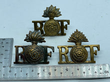 Load image into Gallery viewer, Original Group of 3 British Army Royal Fusiliers Collar Badges - The Militaria Shop