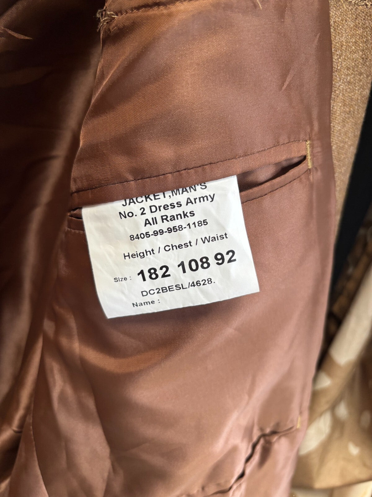 Grade 1 British Army FAD No2 Dress Uniform Jacket - Size 182/108/92 - The Militaria Shop