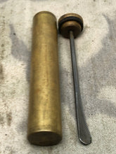 Load image into Gallery viewer, Original WW1 British Army SMLE Enfield Brass Oil Bottle - EFD Marked - The Militaria Shop