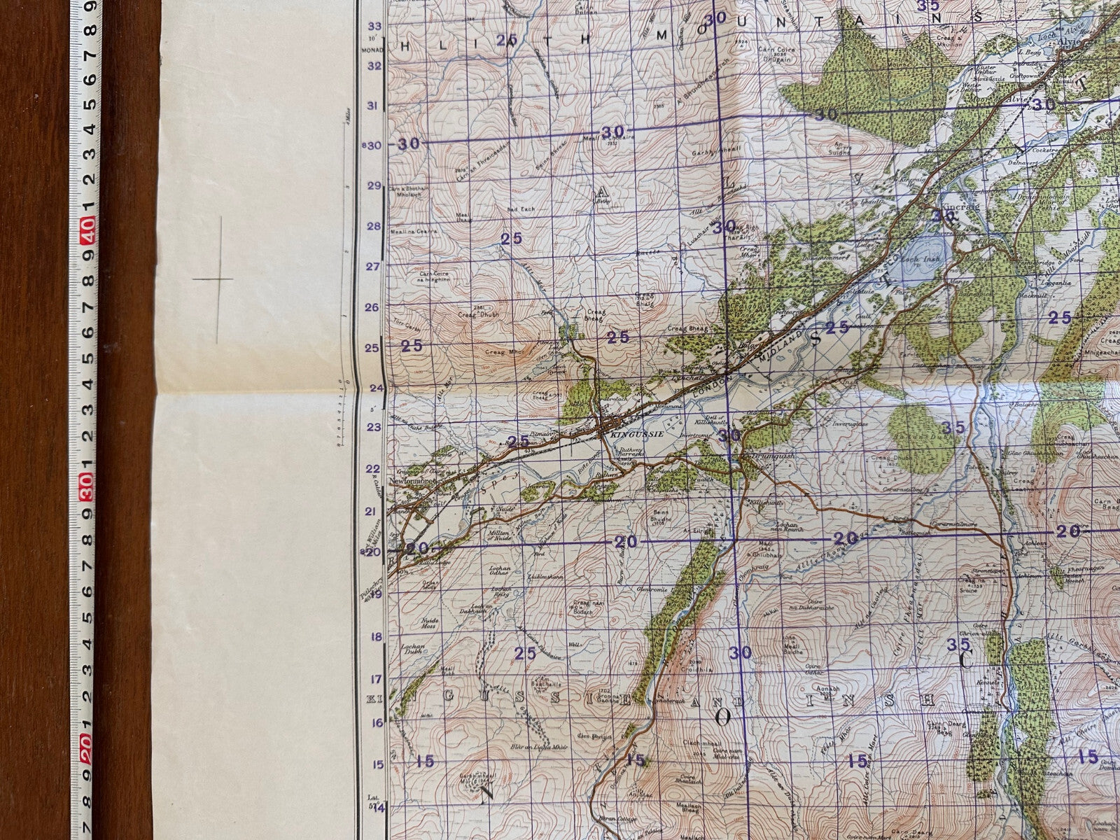 Original WW2 British Army GSGS Map of Scotland - Kingussie - The Militaria Shop