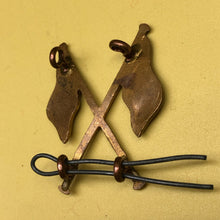 Load image into Gallery viewer, Original WW2 British Army Brass Signallers Flag Sleeve Badge - The Militaria Shop
