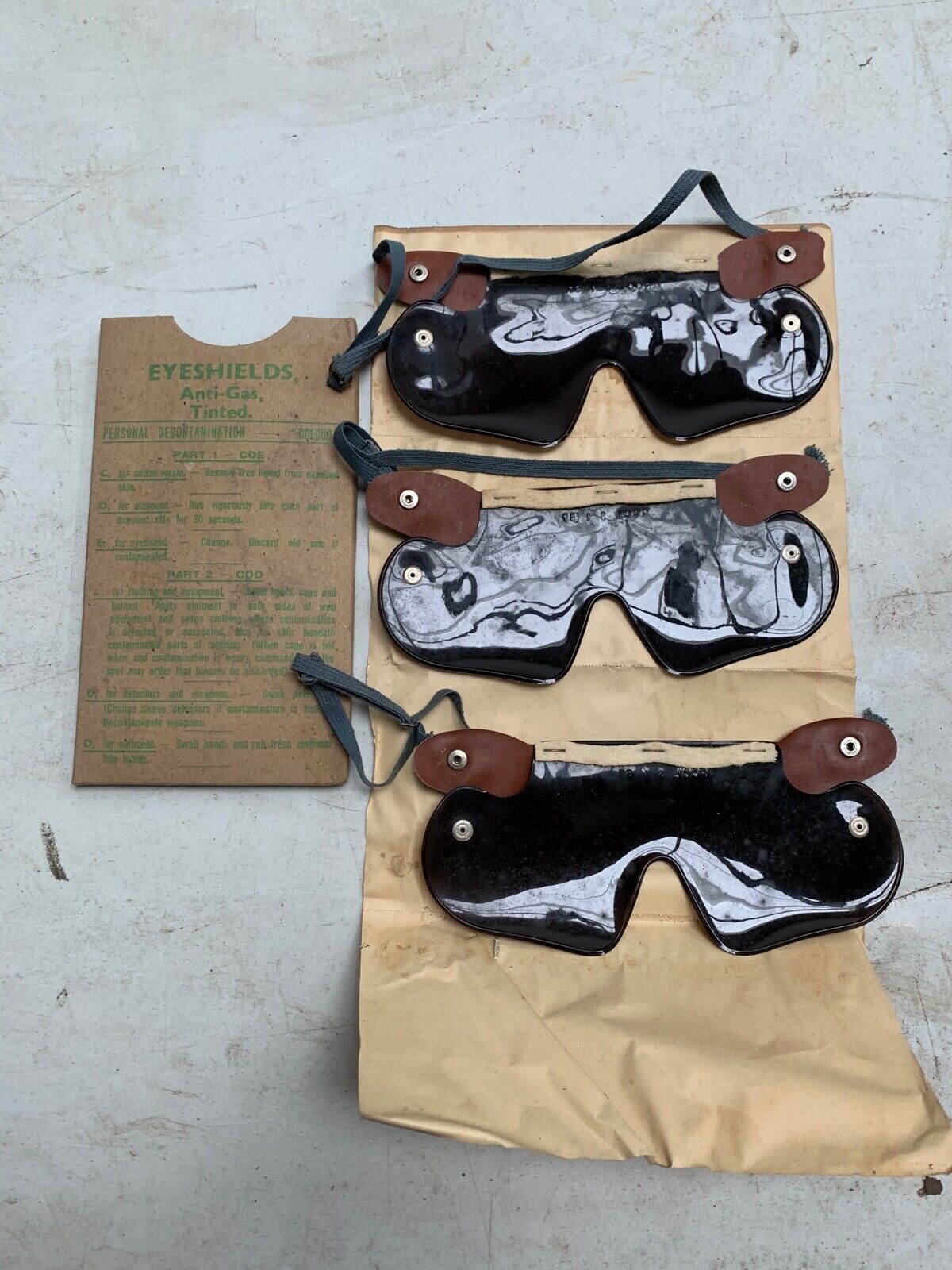 Genuine WW2 British Military Army Eye Shields Anti-Gas - 1944 Dated - The Militaria Shop