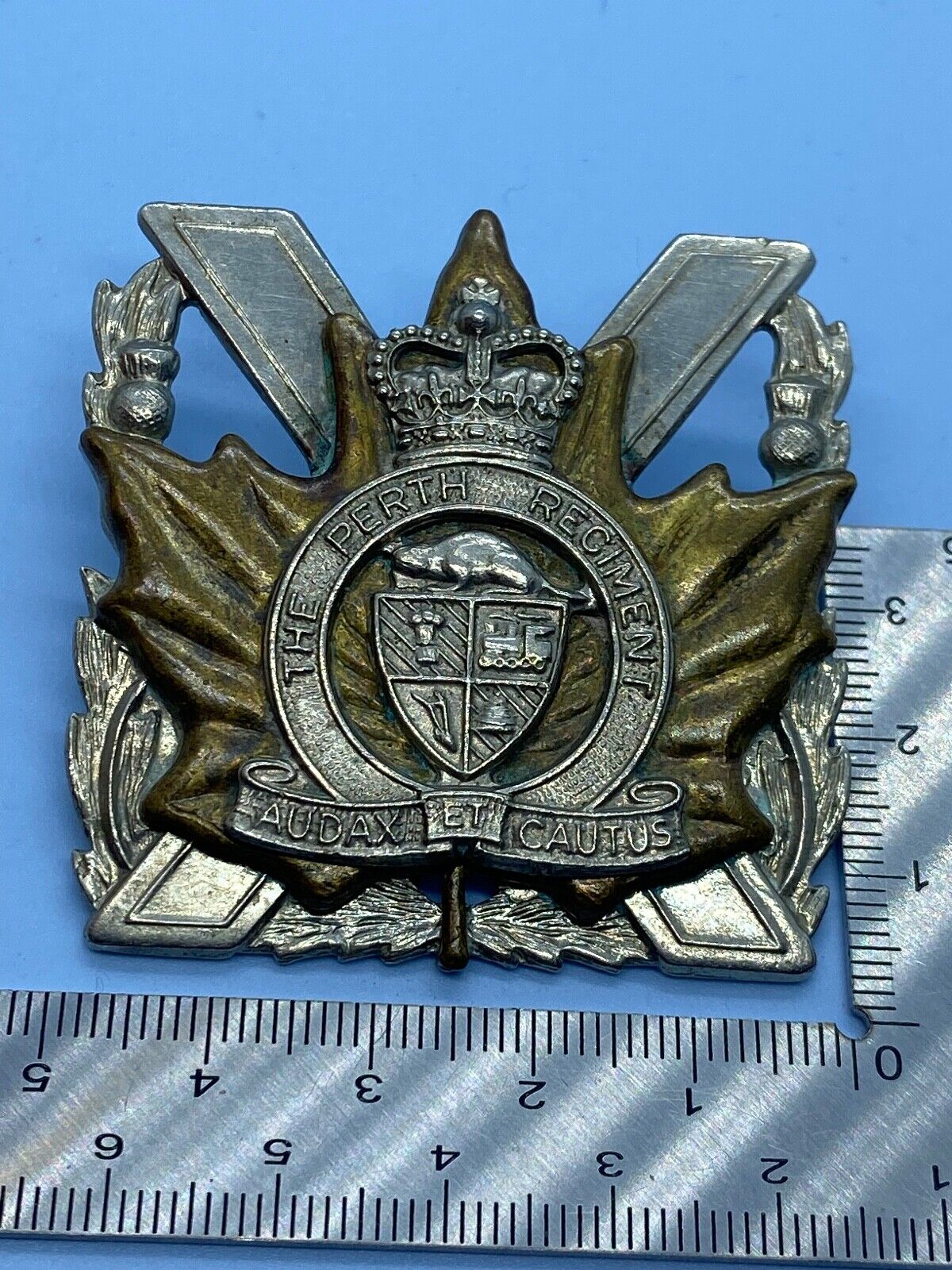 Original Canadian Army The Perth Regiment Cap Badge - The Militaria Shop