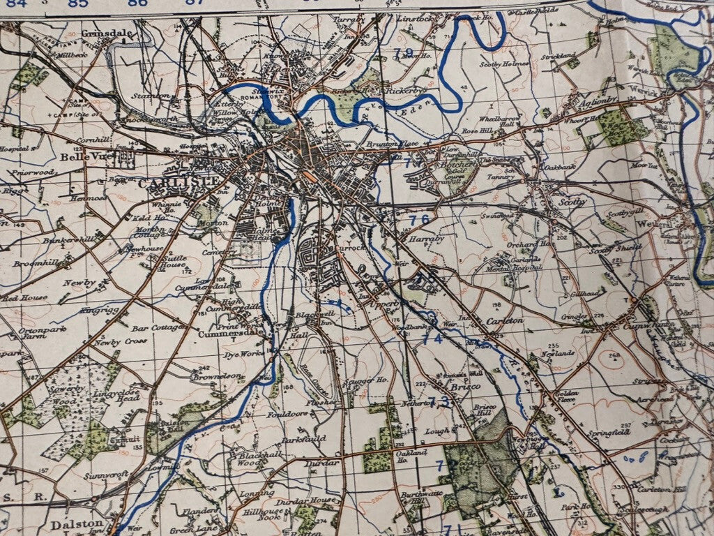Original WW2 British Army GSGS OS Map of Great Britain - Carlisle - The Militaria Shop