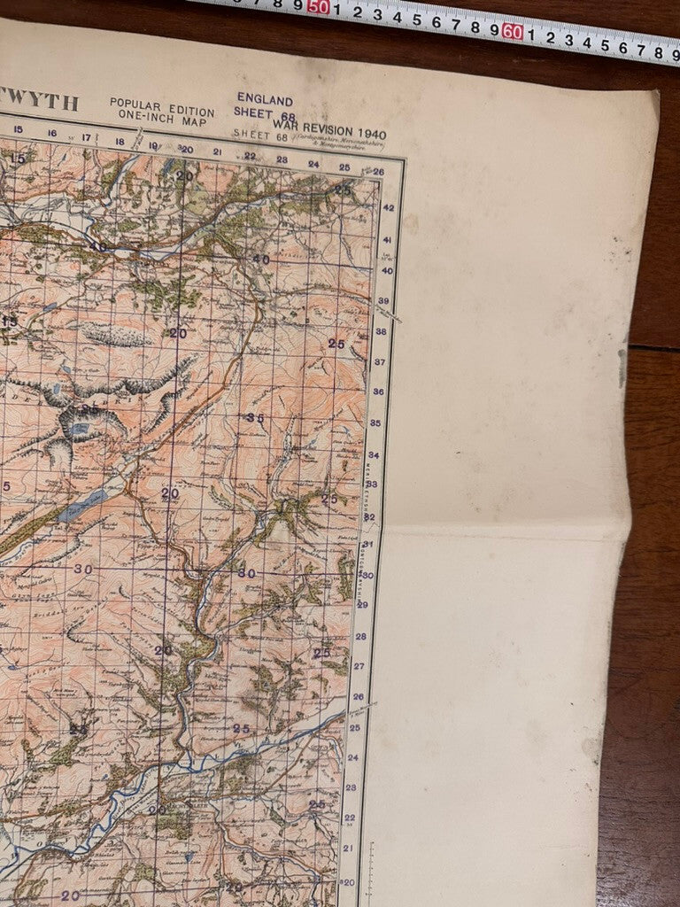 Original WW2 British Army GSGS OS Map of Great Britain - Barmouth & Aberystwtrh - The Militaria Shop