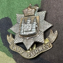 Load image into Gallery viewer, Original British Army Victorian Crown East Surrey Regiment Cap Badge - The Militaria Shop