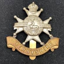 Load image into Gallery viewer, Genuine WW2 British Army Brass Cap Badge - Sherwood Foresters - The Militaria Shop