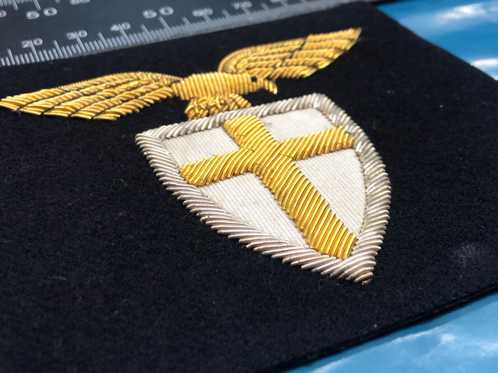 British RAF Bullion Embroidered Blazer Badge - RAF Attached to 8th Army - The Militaria Shop