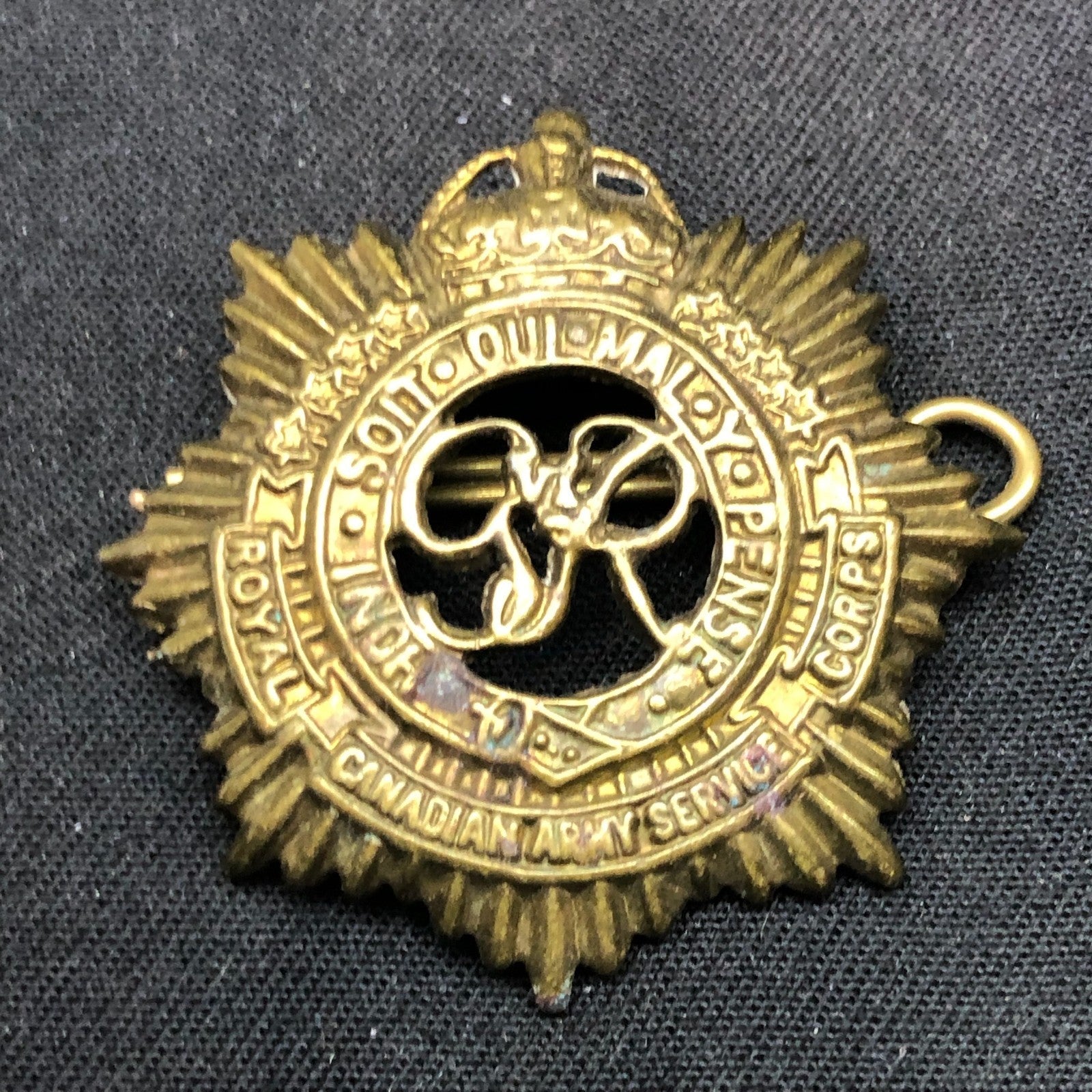 Original Canadian Army Cap Badge - Royal Canadian Army Service Corps - The Militaria Shop