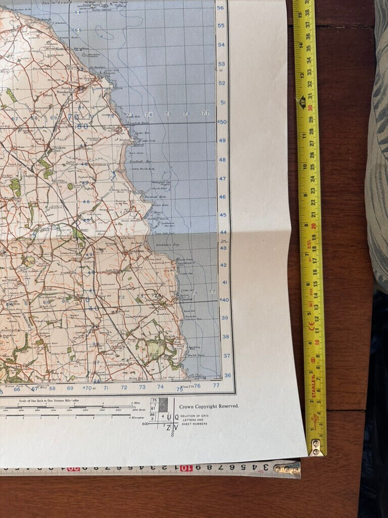 Original WW2 British Army GSGS OS Map of England & Wales - Holy Island - The Militaria Shop