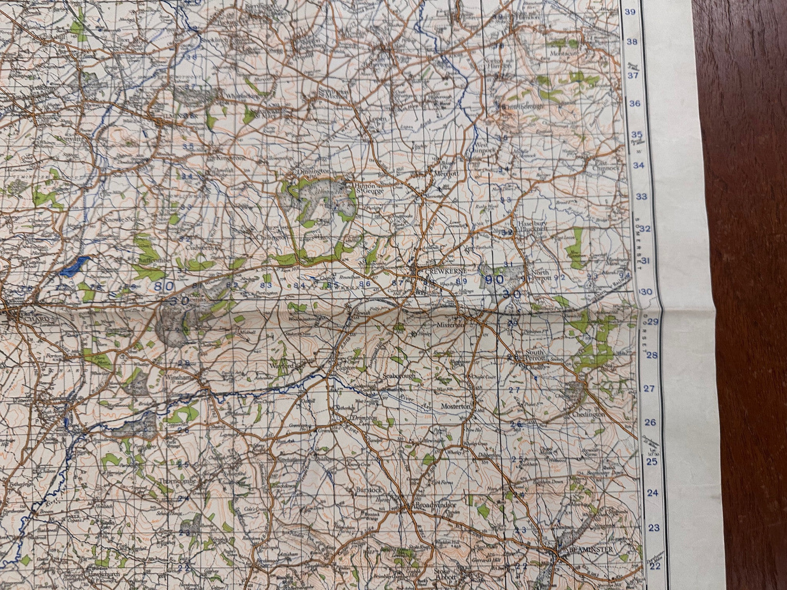 Original WW2 British Army GSGS OS Map of England - Chard & Axminster - The Militaria Shop