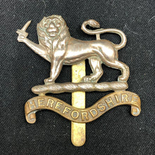 Load image into Gallery viewer, Genuine WW2 British Army Brass Cap Badge - Herefordshire Light Infantry - The Militaria Shop