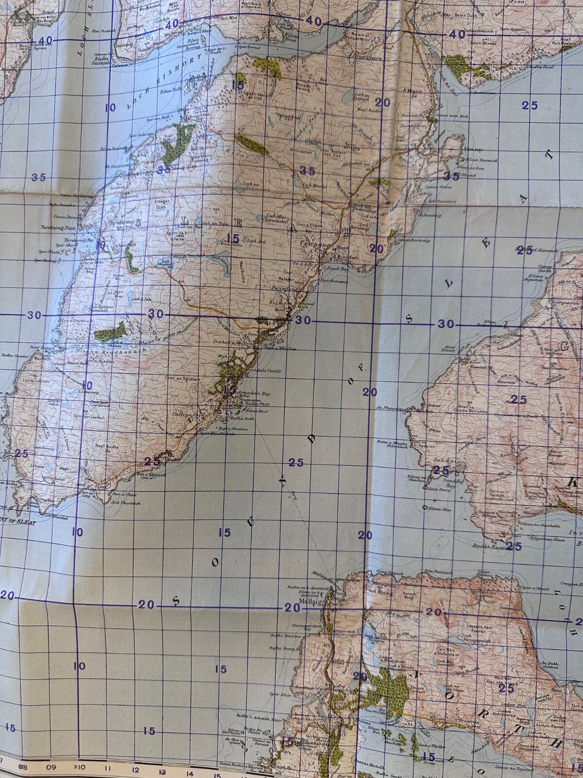 Original WW2 British Army GSGS Map of Scotland - Sound of Sleat - The Militaria Shop