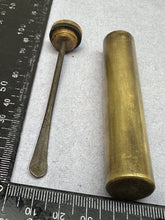 Load image into Gallery viewer, Original WW1 British Army SMLE Enfield Brass Oil Bottle - H.J&S - The Militaria Shop