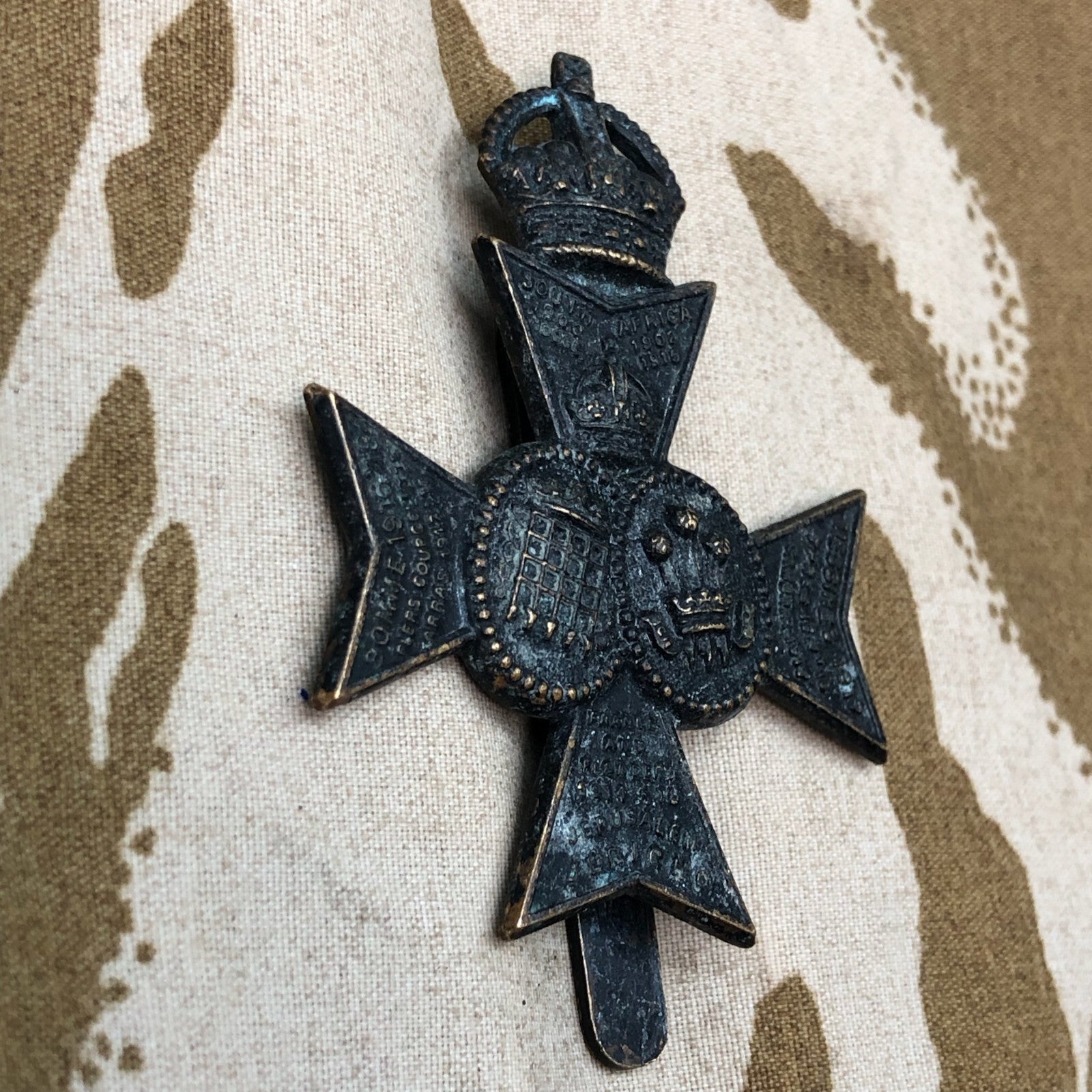 Original WW1 British Army Cap Badge - 16th London Regiment Queen's Westminster - The Militaria Shop