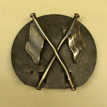 Load image into Gallery viewer, Original WW2 British Army Brass Signallers Flag Sleeve Badge - The Militaria Shop