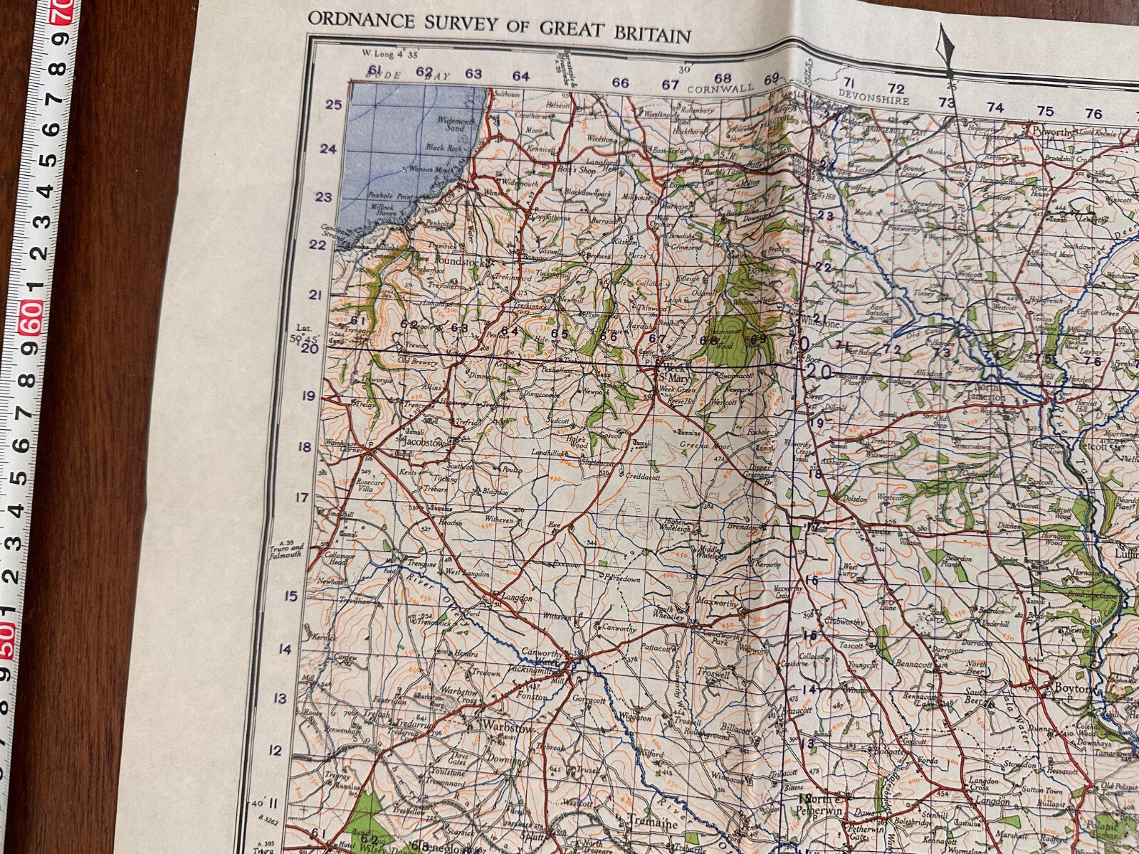 Original WW2 British Army GSGS OS Map of England - Tavistock & Okehampton - The Militaria Shop