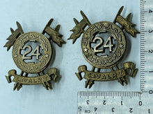 Charger l'image dans la galerie, Original Pair of 24th Cavalry (Frontier Force) Pakistan Army Collar Badges - The Militaria Shop