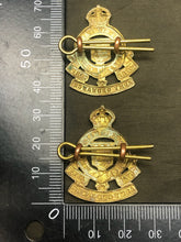 Load image into Gallery viewer, Original WW2 British Army Collar Badge Pair - Royal Army Ordnance Corps RAOC - The Militaria Shop