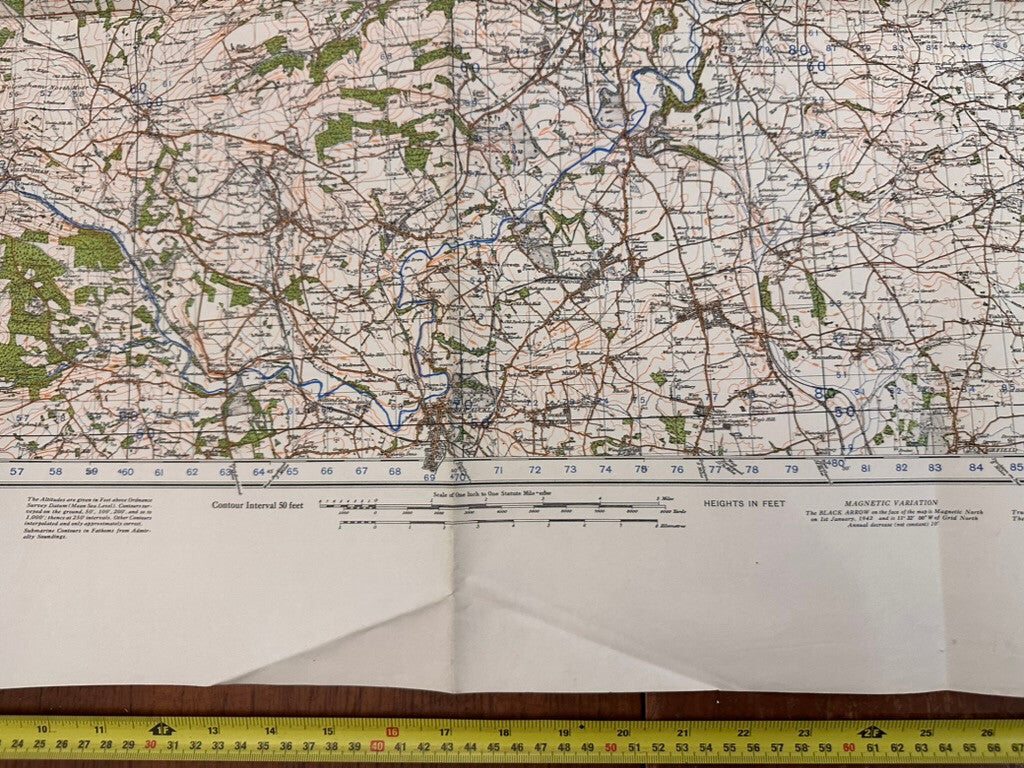 Original WW2 British Army GSGS OS Map of Great Britain - Durham & Sunderland - The Militaria Shop