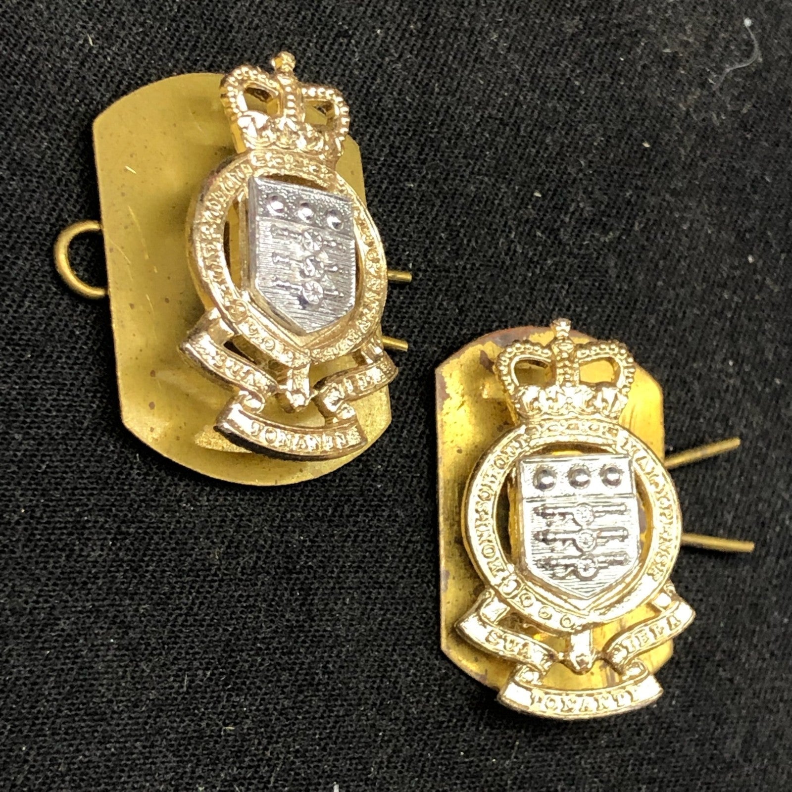 Original British Collar Badge Pair - Royal Army Ordnance Corps - The Militaria Shop