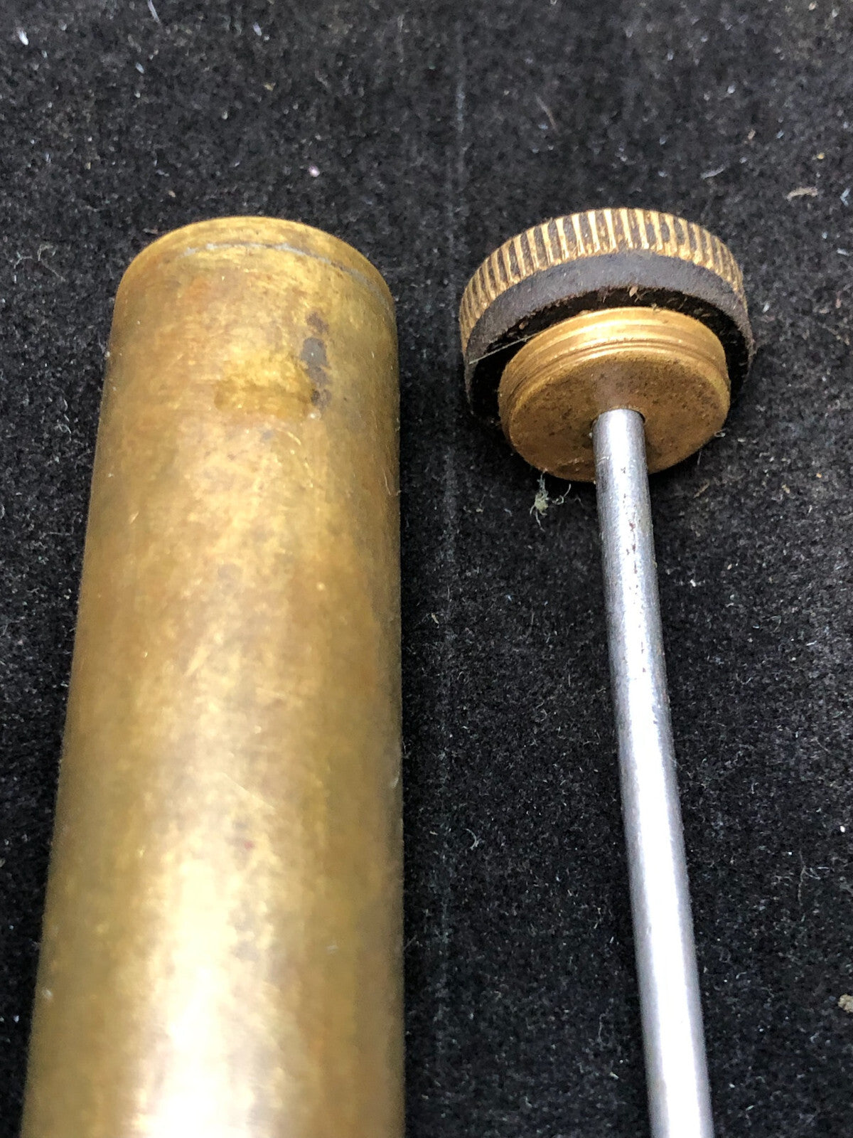 Original WW1 British Army SMLE Enfield Brass Oil Bottle - J.J.B Maker Marked - The Militaria Shop