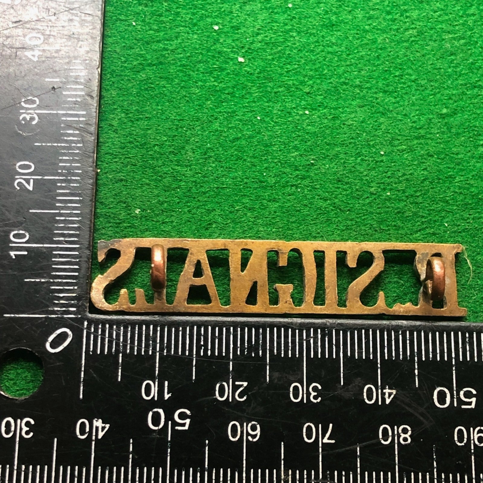 Original WW2 British Army Brass Shoulder Title - Royal Signals - The Militaria Shop