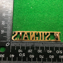 Load image into Gallery viewer, Original WW2 British Army Brass Shoulder Title - Royal Signals - The Militaria Shop