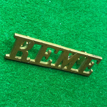 Load image into Gallery viewer, Original WW2 British Army Brass Shoulder Title - REME Engineers - The Militaria Shop