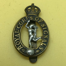 Load image into Gallery viewer, Original WW2 British Army Cap Badge - Royal Corps of Signals - The Militaria Shop