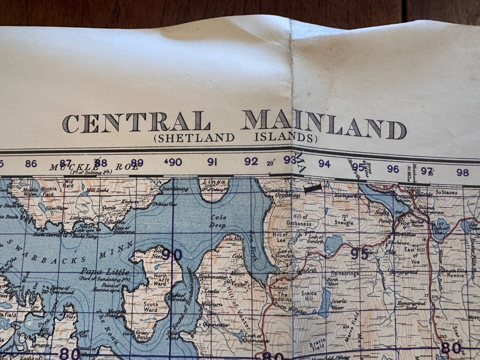 Original WW2 British Army GSGS Map of Scotland - Mainland Shetland Islands - The Militaria Shop