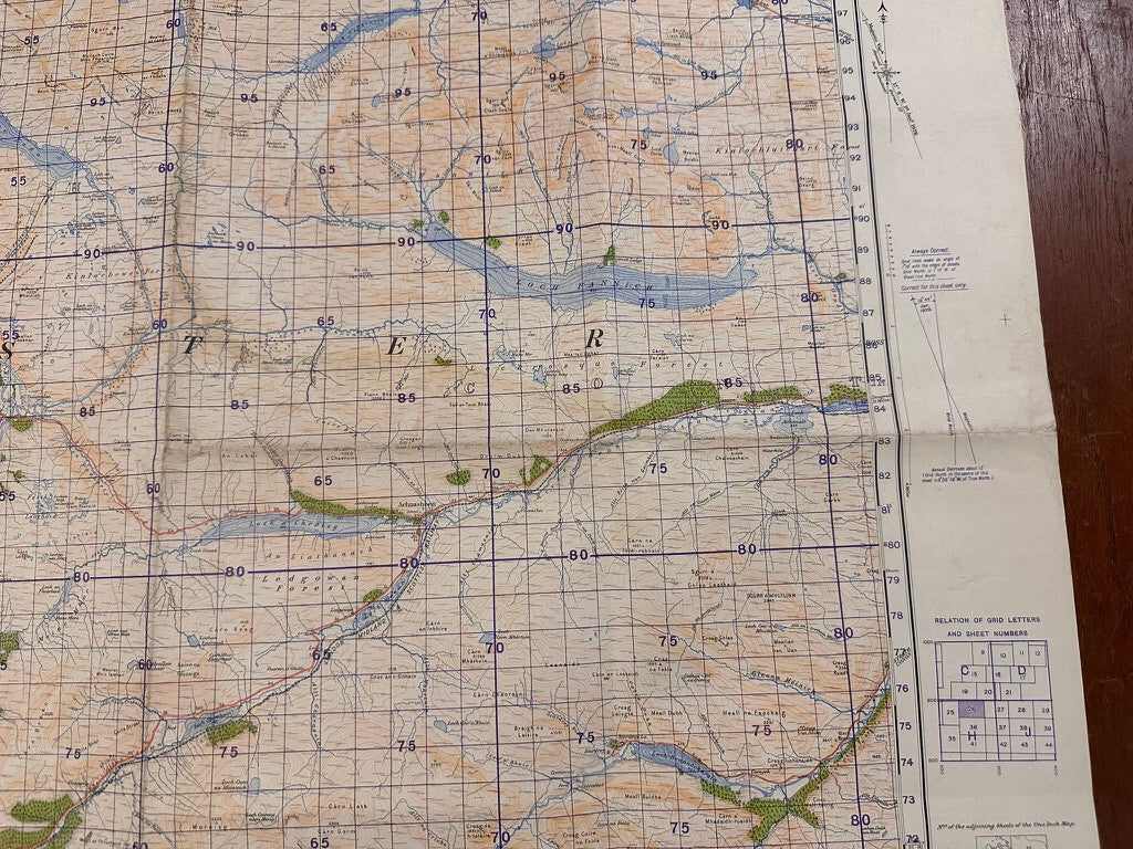 Original WW2 British Army GSGS Map of Scotland - Loch Maree & Achnasheen - The Militaria Shop