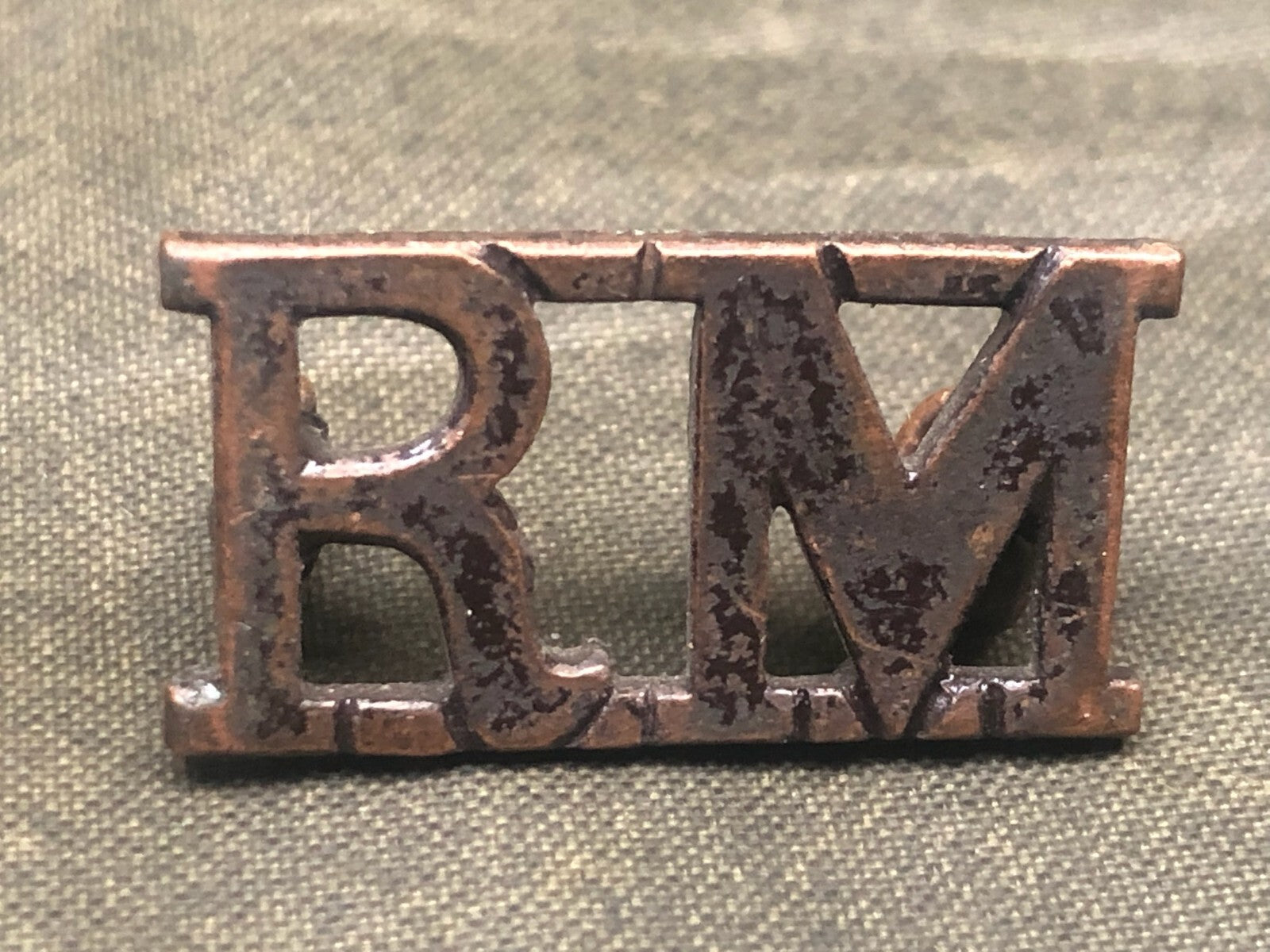 Genuine British Army Brass Shoulder Title - Royal Marines - The Militaria Shop