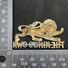 Charger l'image dans la galerie, Genuine WW2 British Army Brass Cap Badge - King's Own Royal Regiment (Lancaster) - The Militaria Shop