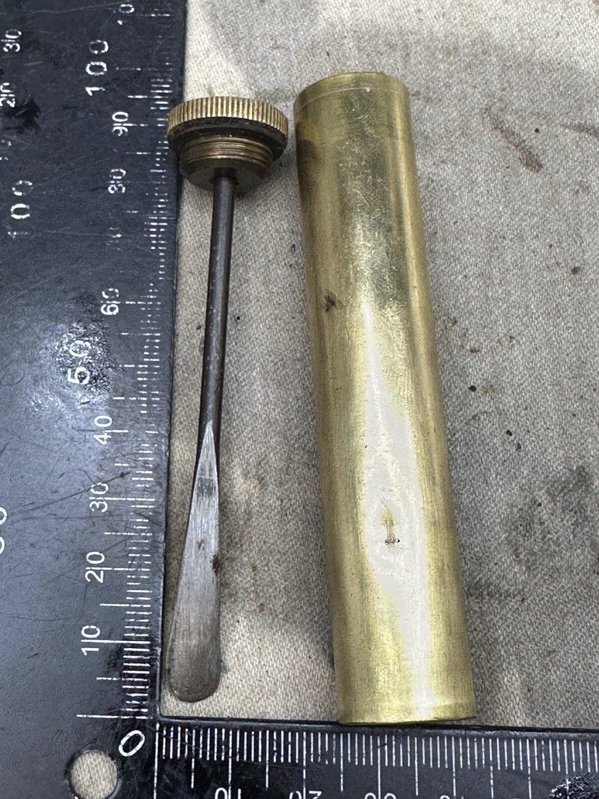 Original WW1 British Army SMLE Enfield Brass Oil Bottle - EFD - The Militaria Shop