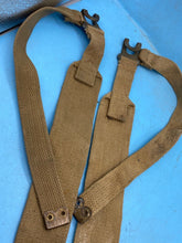 Load image into Gallery viewer, Original Pair of British Army 37 Pattern Khaki Canvas L-Straps - The Militaria Shop