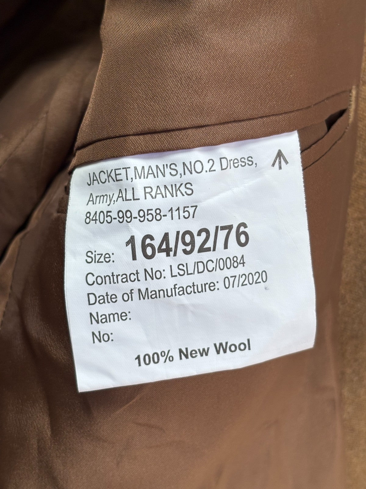 Grade 1 British Army FAD No2 Dress Uniform Jacket - Size 164/92/76 - The Militaria Shop