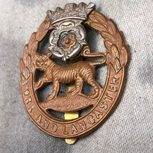 Load image into Gallery viewer, Original WW2 British Army York and Lancaster Regiment Cap Badge - The Militaria Shop