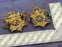 Load image into Gallery viewer, Original WW2 British Army - Royal Army Service Corps Collar Badges King's Crown - The Militaria Shop