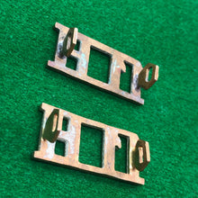 Load image into Gallery viewer, Original WW1 British Army Brass Shoulder Titles - 11th Hussars - The Militaria Shop