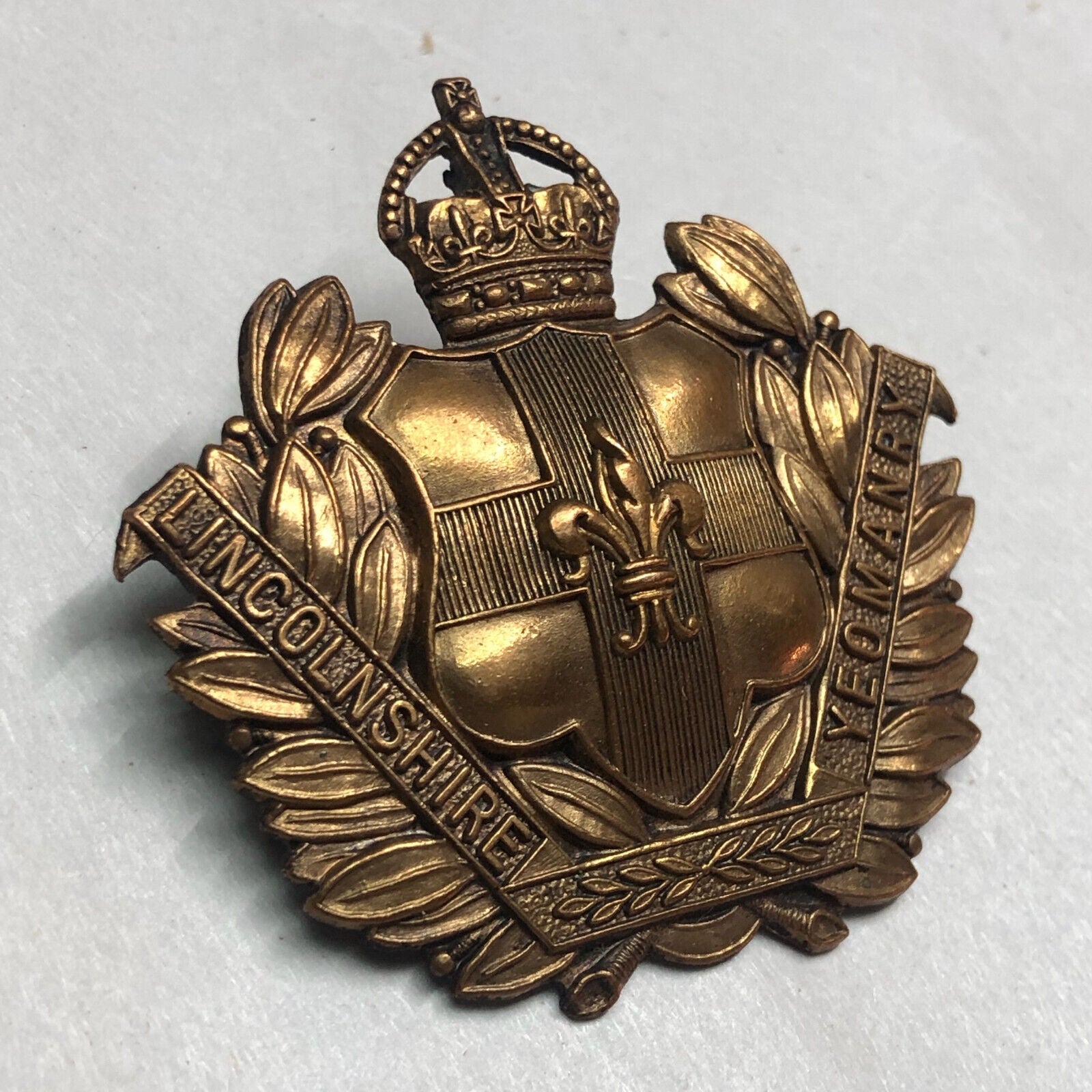 Original WW1 British Army Lincolnshire Yeomanry Cap Badge - The Militaria Shop