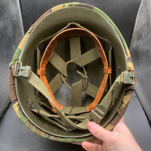 Load image into Gallery viewer, Genuine Dutch Army M53 Euroclone of US M1 Camouflaged Helmet & Liner Set - The Militaria Shop