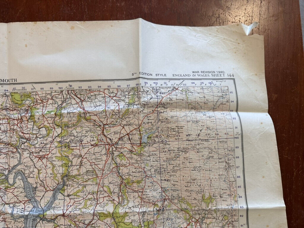 Original WW2 British Army GSGS OS Map of England & Wales - Plymouth - The Militaria Shop